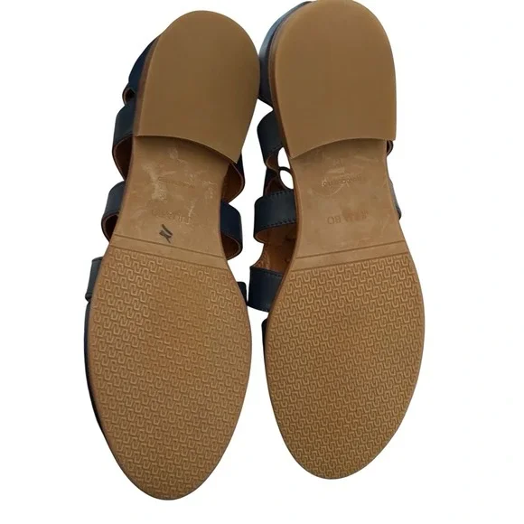 Julia Bo Cut Out‎ Oxfords NASSAU 9 (10) 40 Navy Blue Leather Handcrafted $185 - Picture 5 of 9